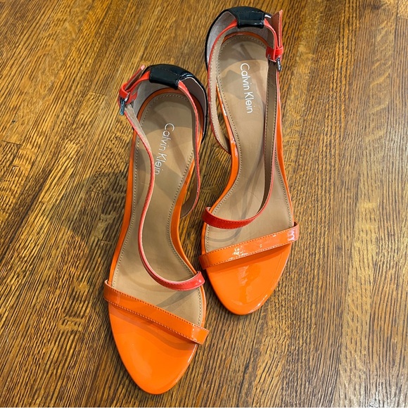 🧡Calvin Klein Narella Orange Patent Stilettos - Picture 4 of 12